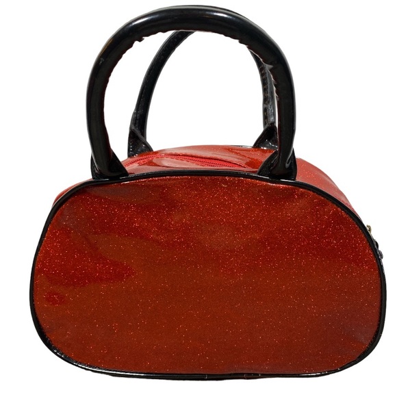 BETSEYVILLE by Betsey Johnson Red Glitter Handbag/Toiletry Bag - Picture 2 of 7